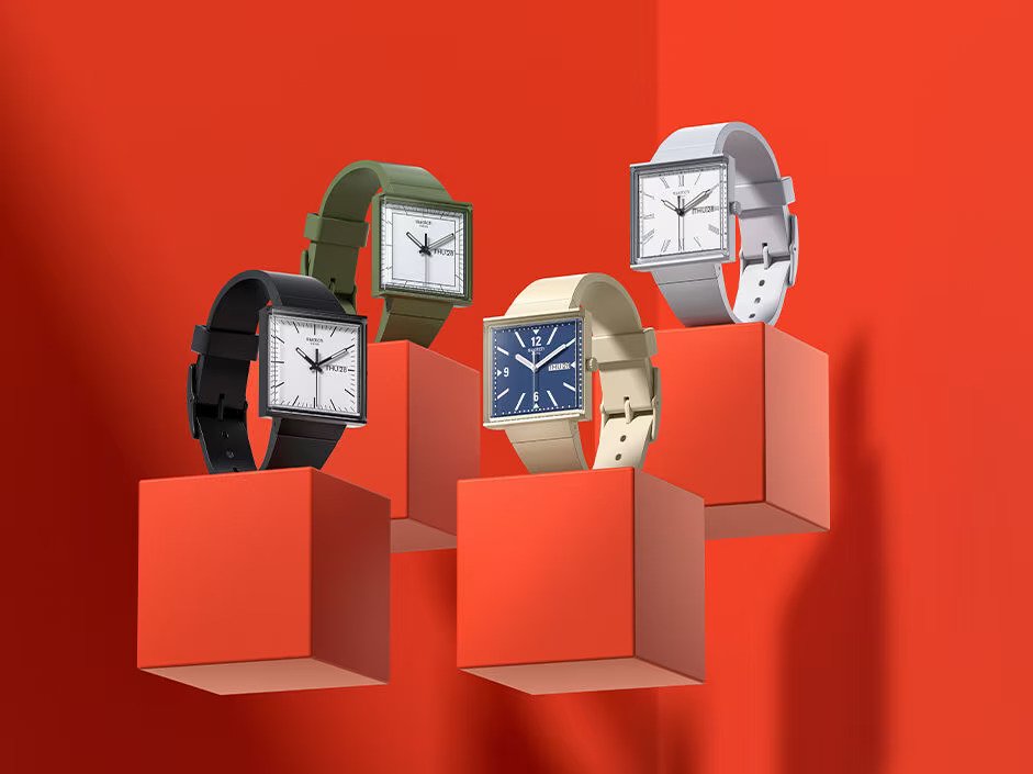 Swatch goes square with the new bioceramic What If? collection