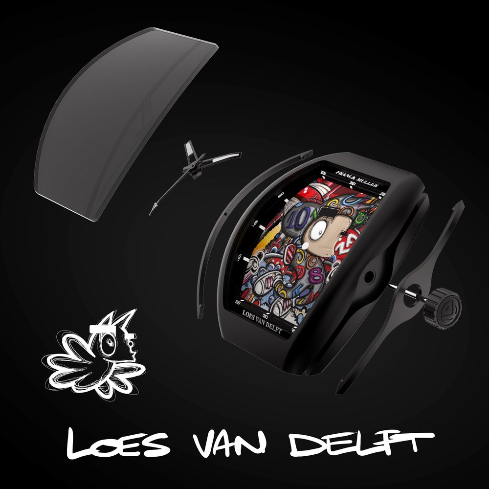 Franck Muller Vanguard Color Dreams Loes van Delft wristwatch with Loes van Delft signature