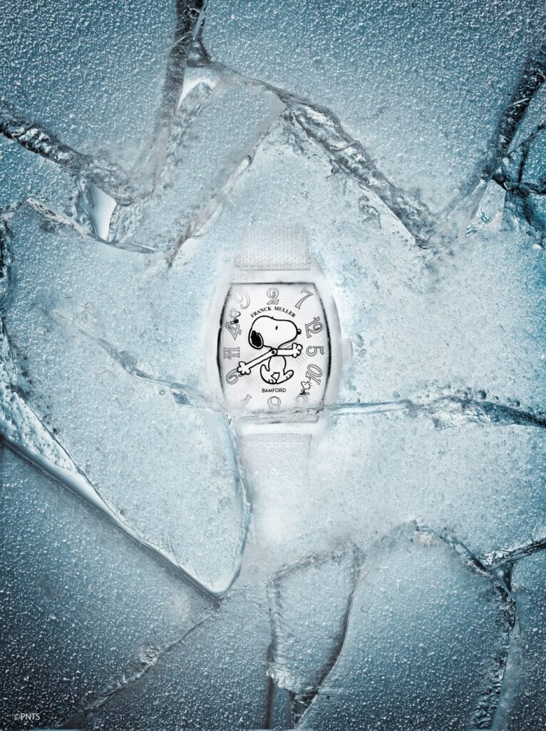 Frozen Franck Muller x Bamford Watch Department Crazy Hours Arctic Snoopy wristwatch