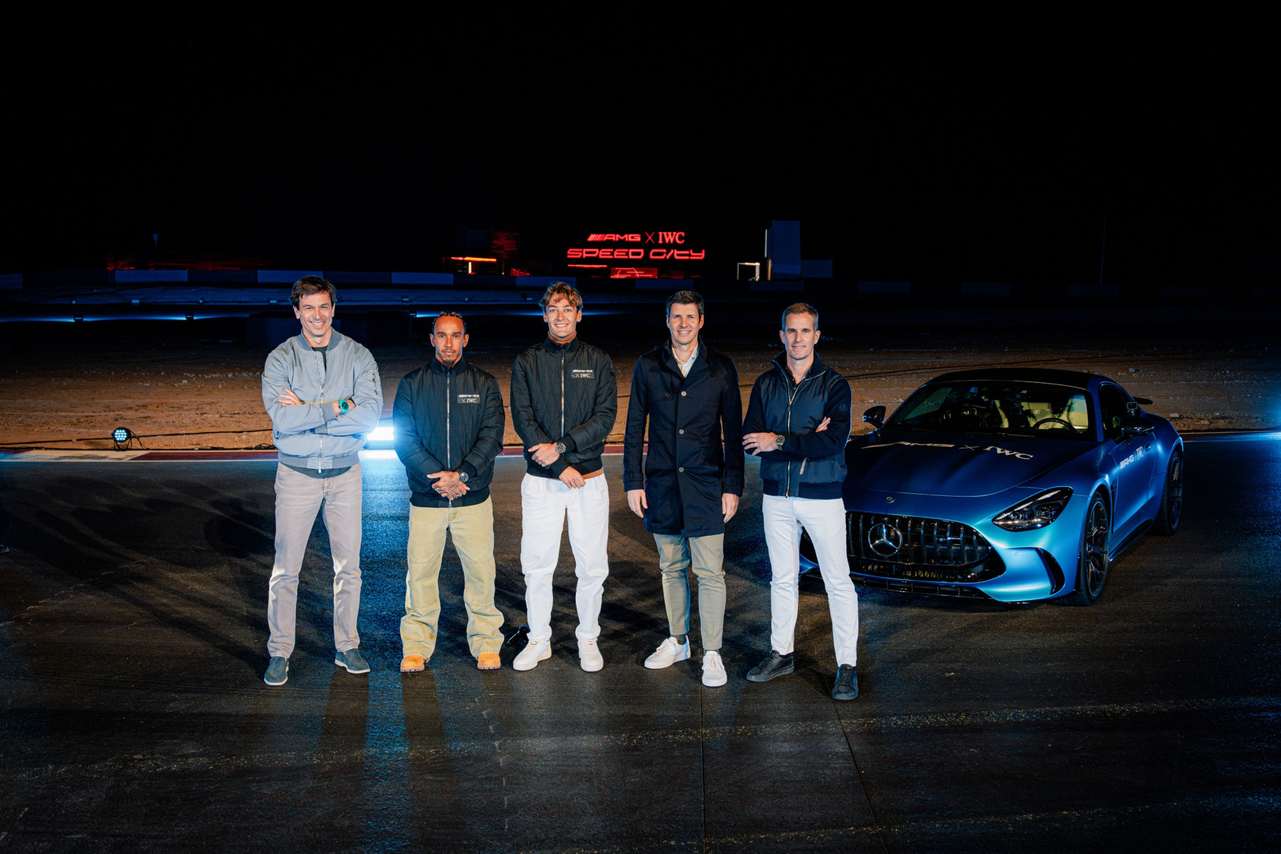 Lewis Hamilton and George Russel Join IWC Schaffhausen and Mercedes-AMG at ‘Speed City’  Las Vegas