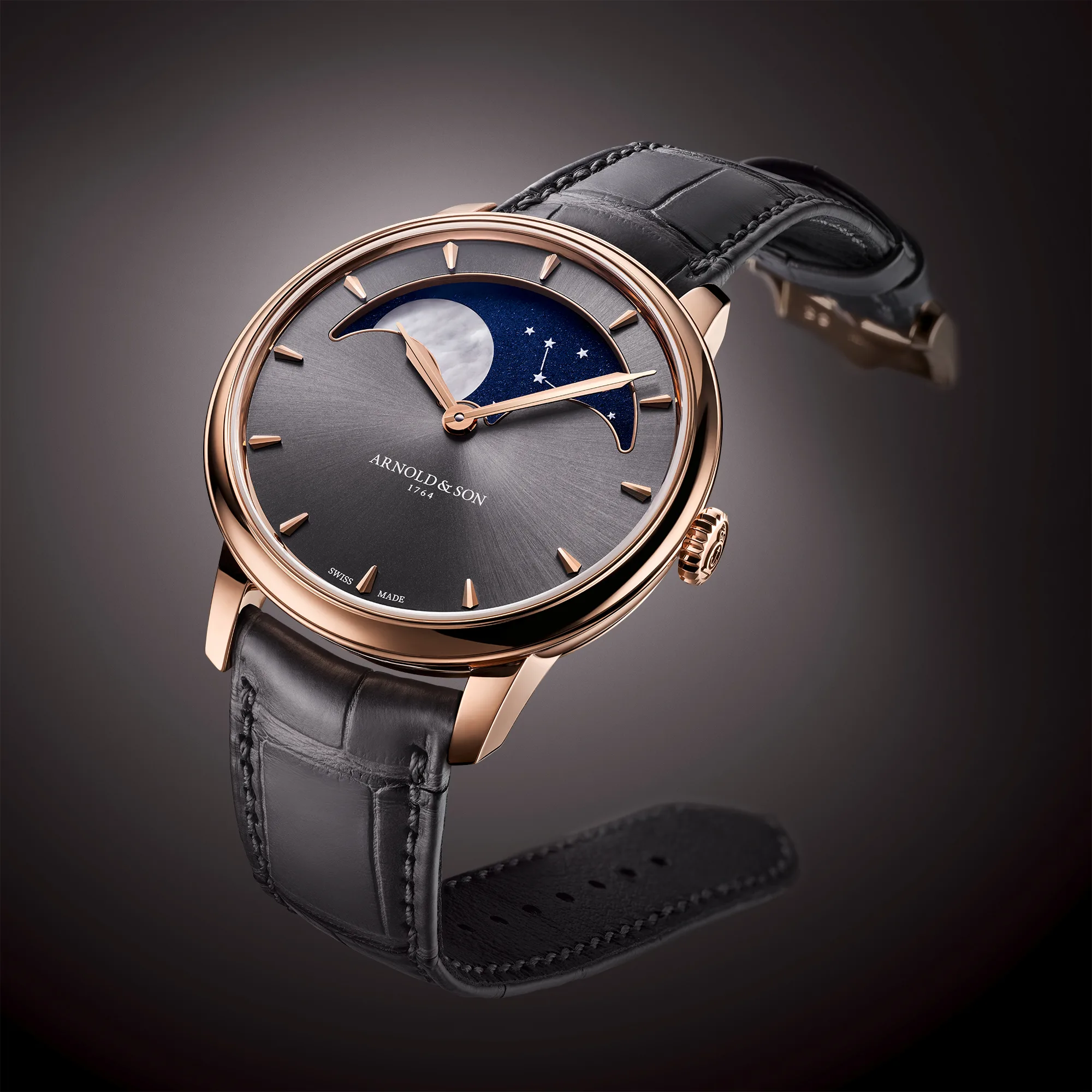 Arnold & Son Unveils Perpetual Moon 38 Gold Editions: Blue Aventurine & Cliff Grey