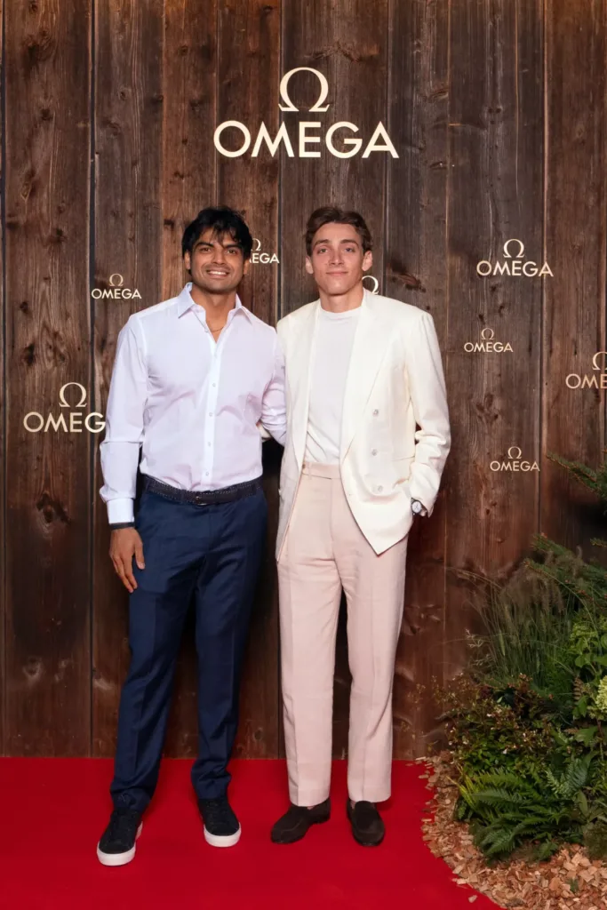 Armand Duplantis and Neeraj Chopra visit the Omega Masters 2024 event