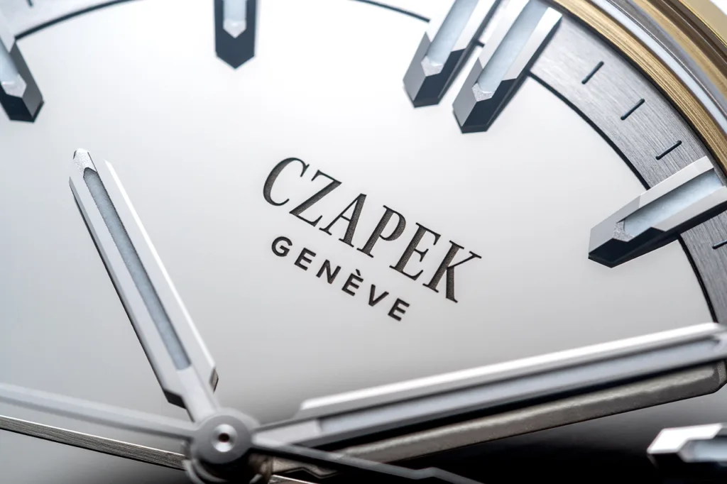 Czapek & Cie Antarctique S Mirrored Sincere Platinum Jubilee Edition dial close up detail