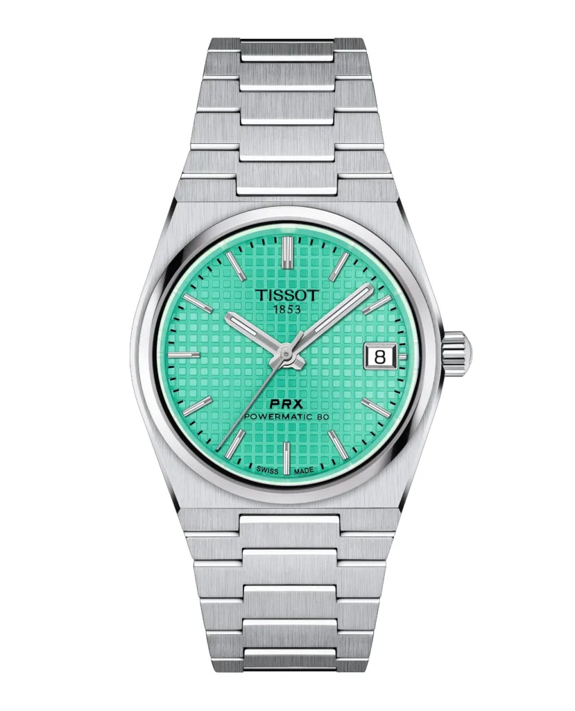 Tissot PRX Powermatic 80 Watch with mint green dial