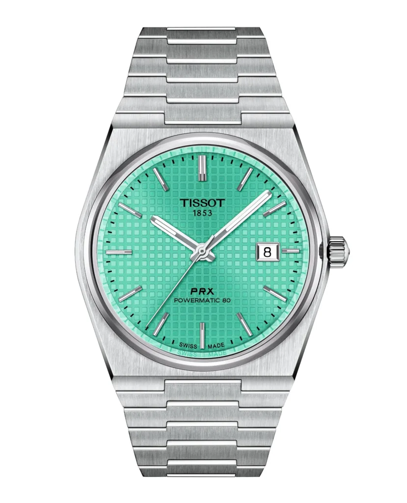 Tissot PRX Powermatic 80 Watch with mint green dial