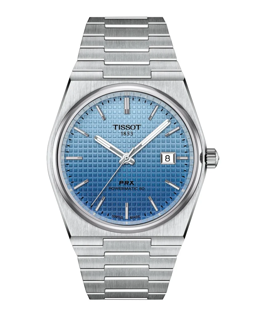 Tissot PRX Powermatic 80 Watch with gradient blue dial