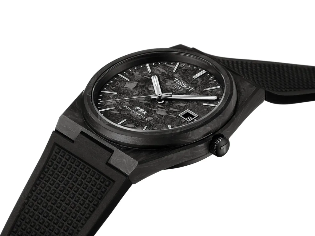 Tissot PRX watch with forged carbon case, product image