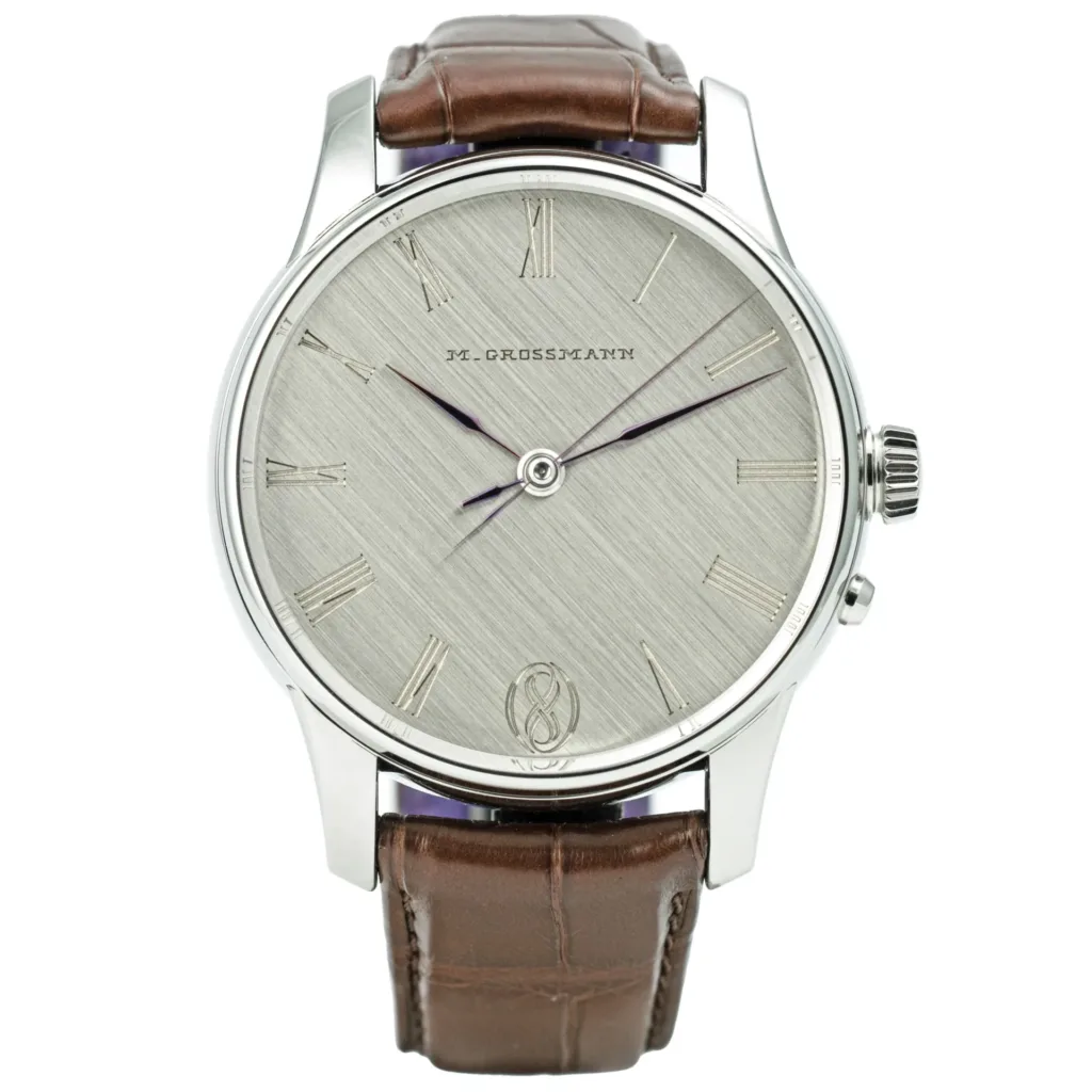 Moritz Grossmann x Oliver Smith Limited Edition X003533  watch viewed from the front.