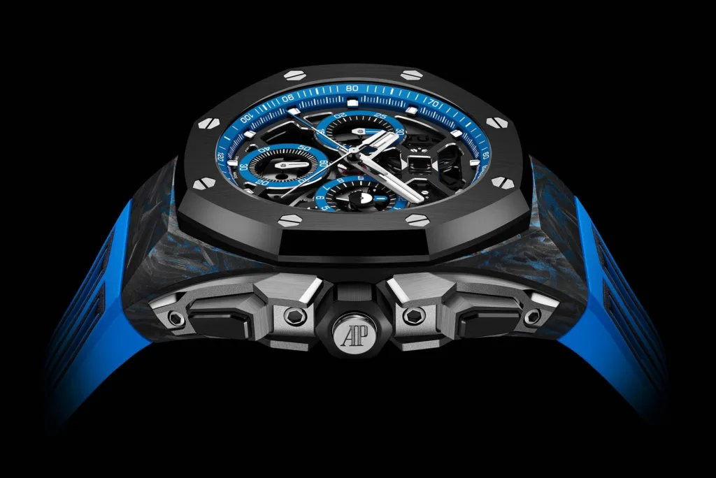 Audemars Piguet Royal Oak Concept Split Seconds Chronograph GMT Large Date Chroma Forged Technology watch viewed from the side