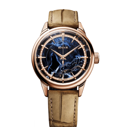 Biver Automatique watch in rose gold with pietersite dial