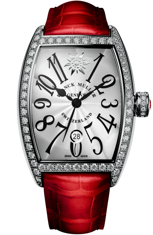 Franck Muller Cintree Curvex Edelweiss watch in steel with diamonds