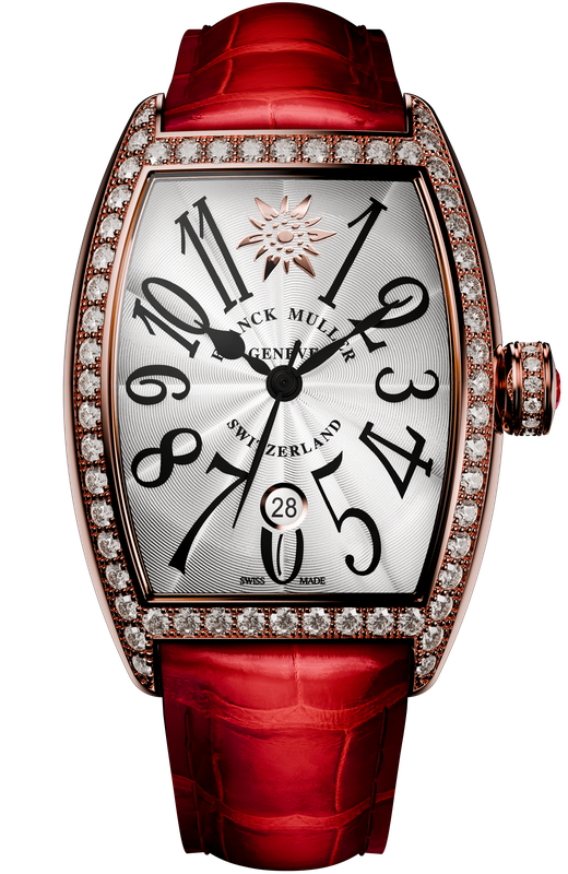 Franck Muller Cintree Curvex Edelweiss watch in rose goldwith diamonds