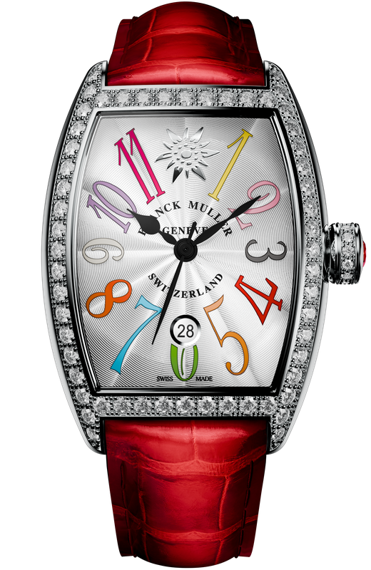 Franck Muller Cintree Curvex Edelweiss watch in steel with diamonds