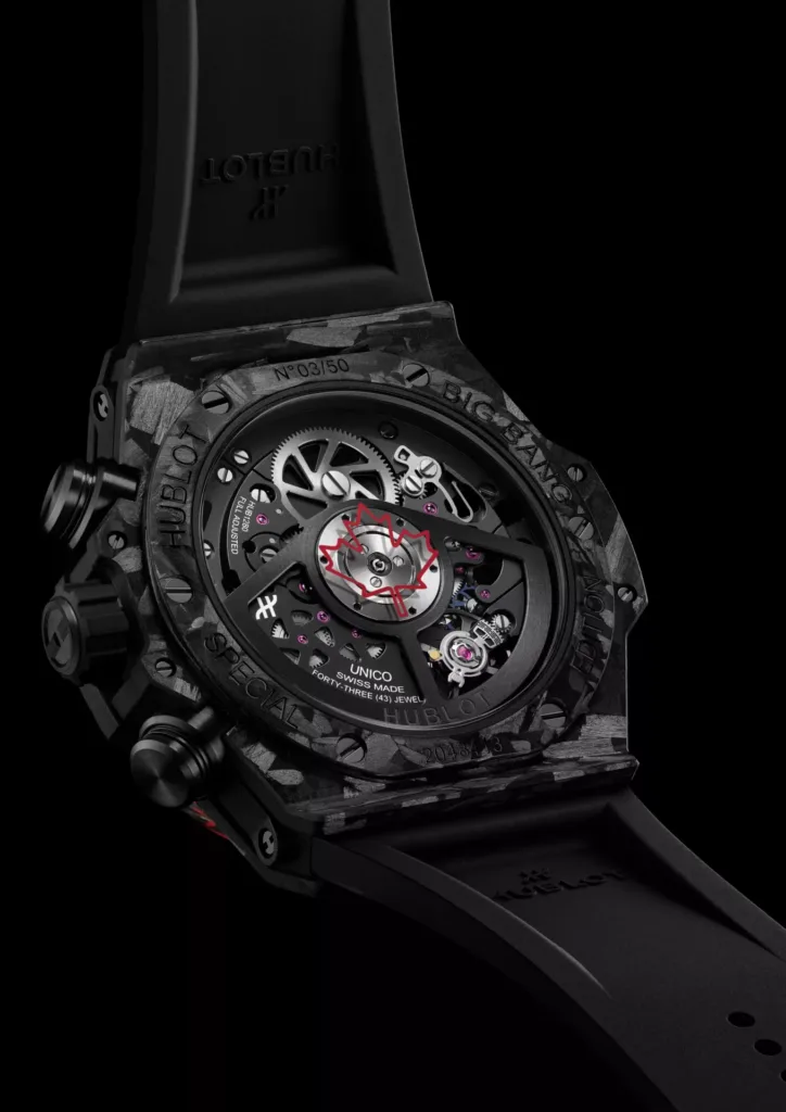 hublot Big Bang Unico Carbon Canada reference 441.QV.1123.RX.HBC24 watch case back shot