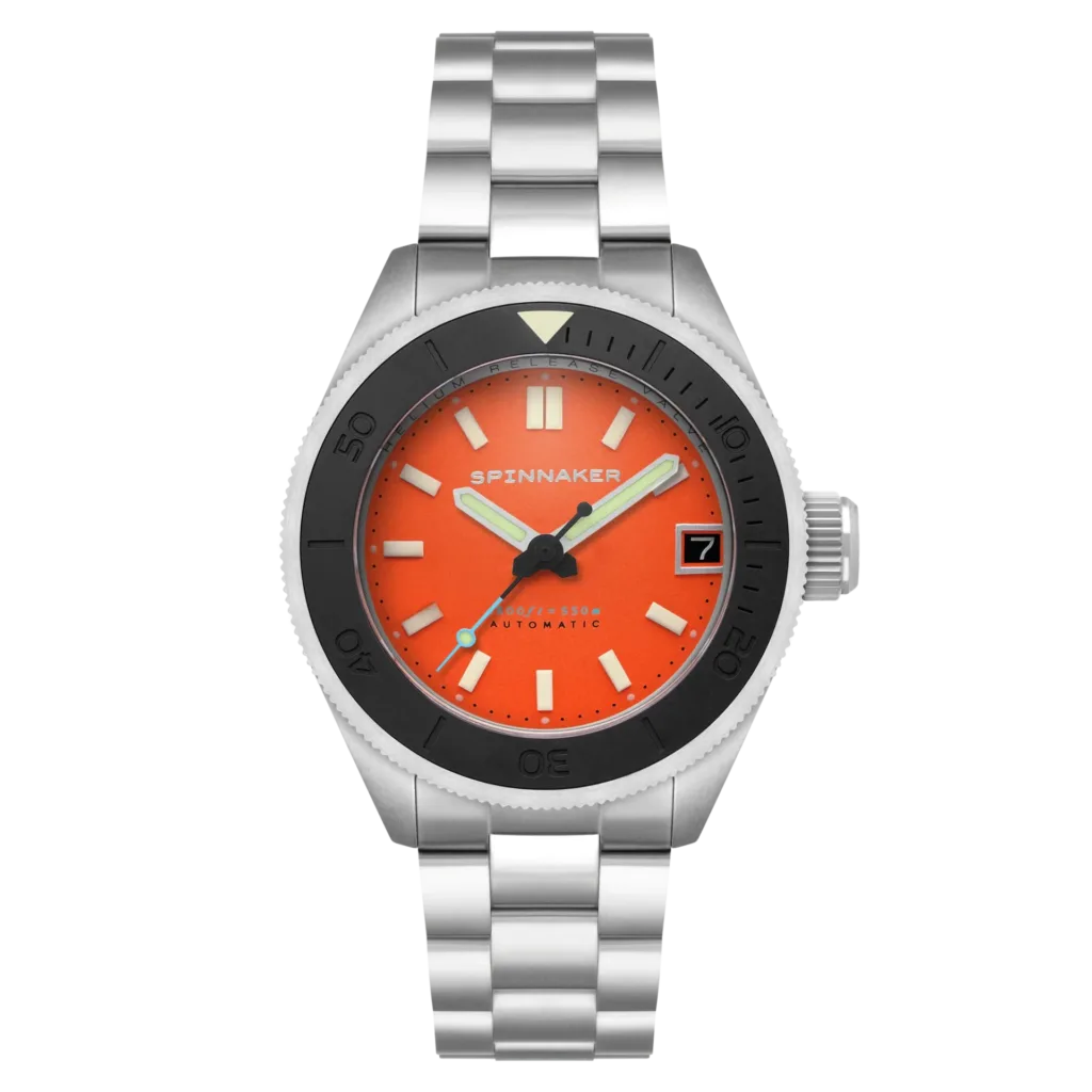 Spinnaker Piccard Tangerine Orange Watch Product Shot