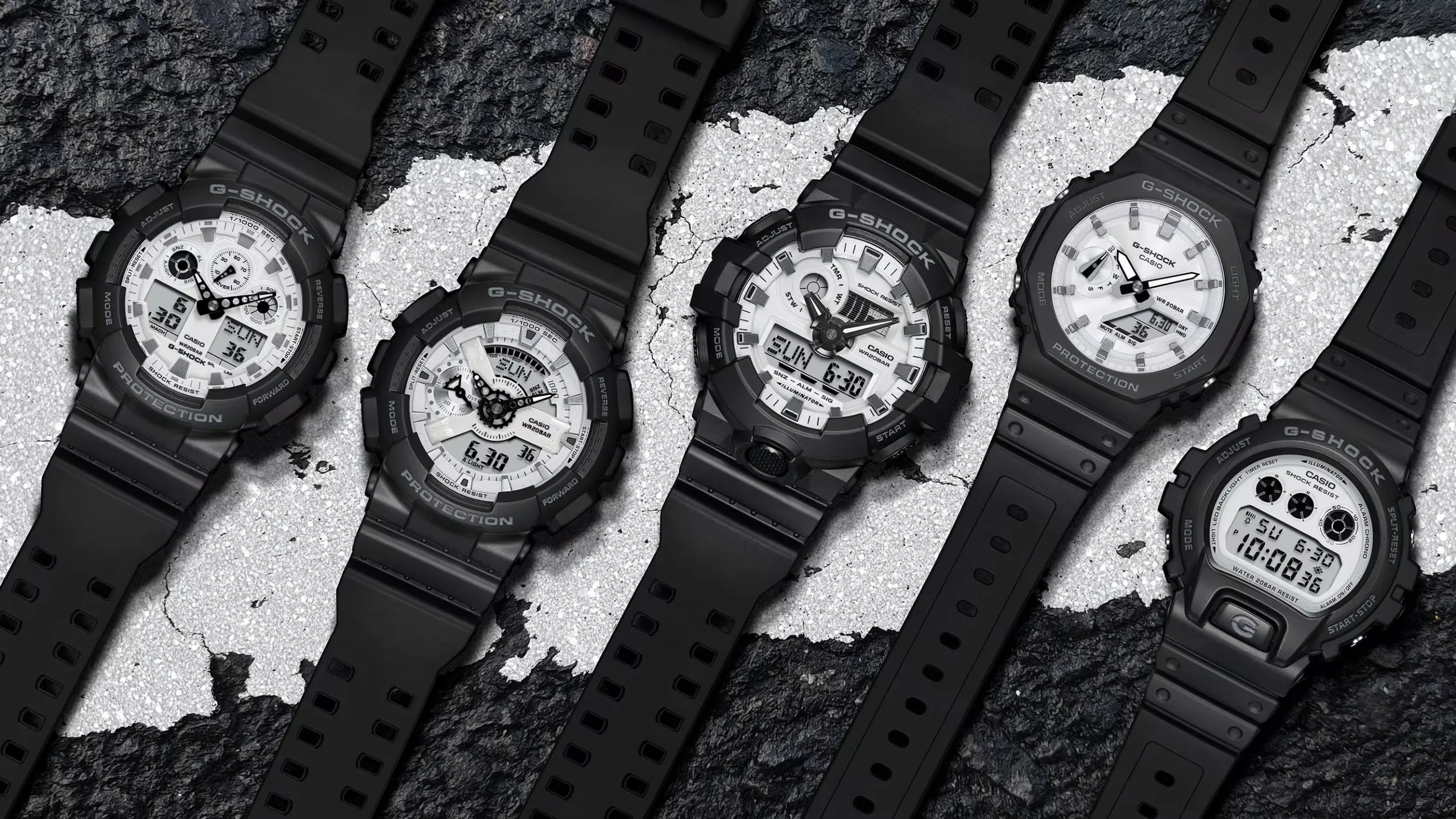 G-Shock Releases Black and White Collection with New White Dial Designs